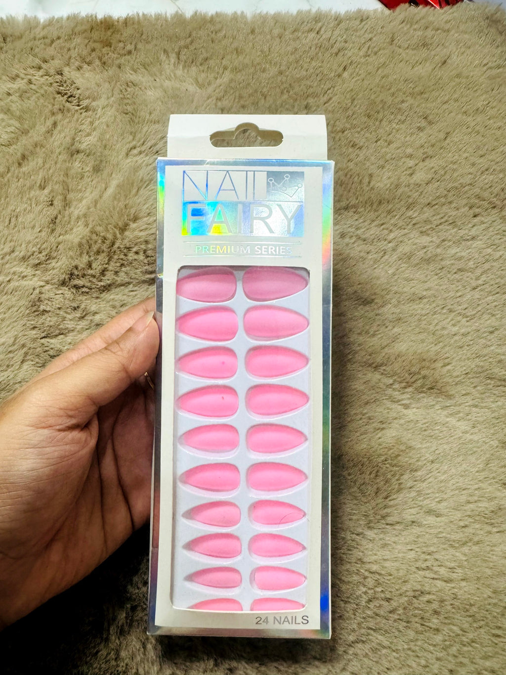 Nail Fairy Premium Series 💅 24pc Press-On Nail Kit – Soft Matte Pink | Salon Finish | No Glue Needed 🎀