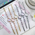 Luxury Women’s Gold-Tone Floral Watch – Elegant Lavender Dial