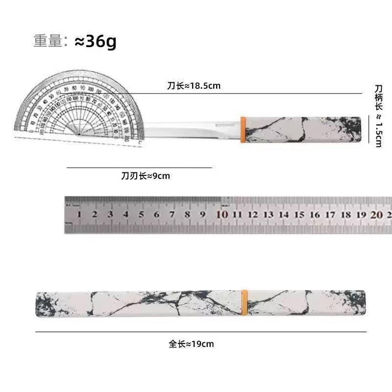 Japanese Style Marble Pattern Tanto Knife with Scabbard