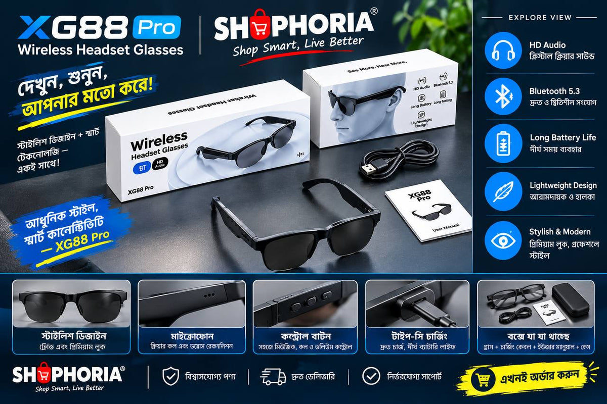 Smart Bluetooth Sunglasses | Wireless Audio Call & Voice Assistant | Long Battery Life | Gaming Sunglasses