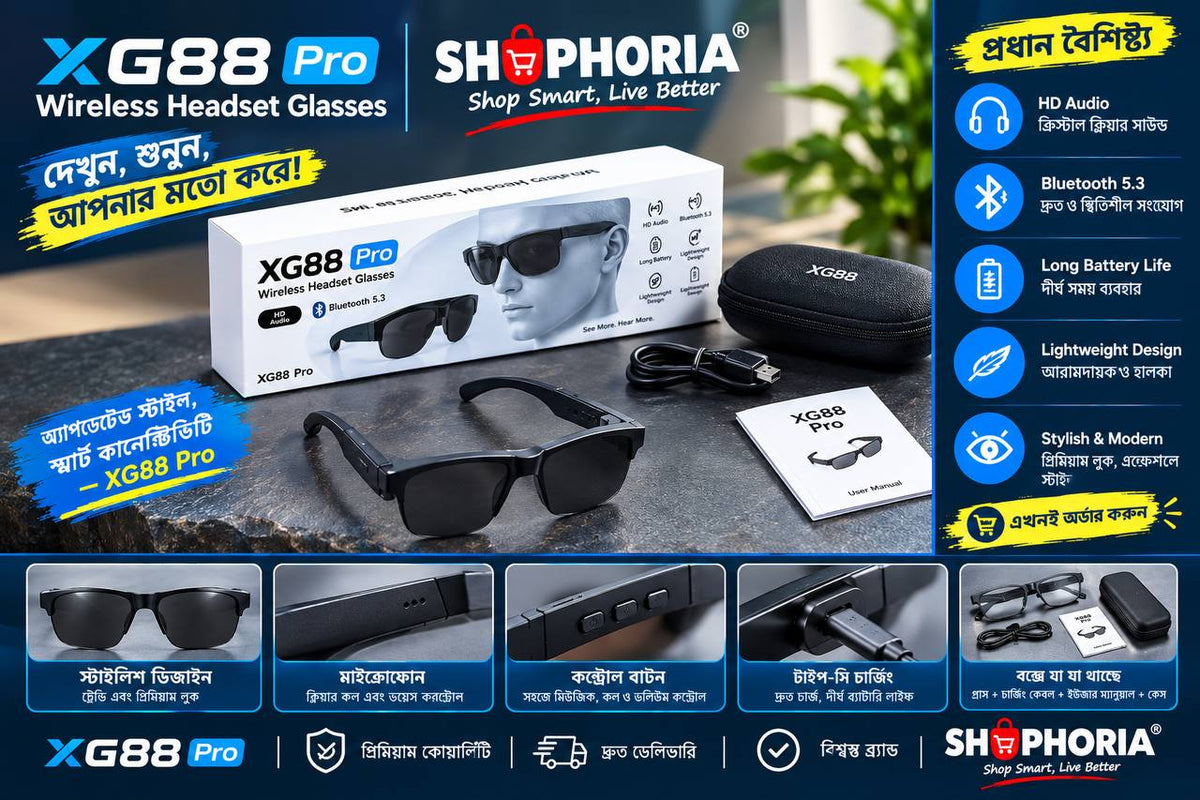 Smart Bluetooth Sunglasses | Wireless Audio Call & Voice Assistant | Long Battery Life | Gaming Sunglasses