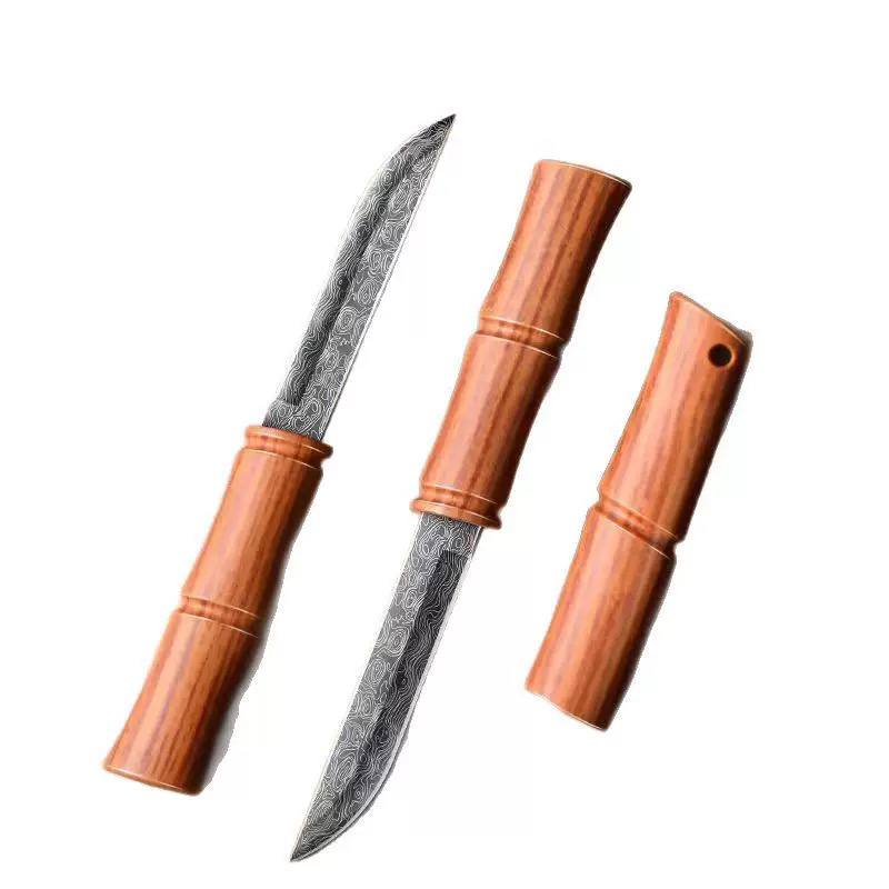 Unique bamboo-inspired handle design knife