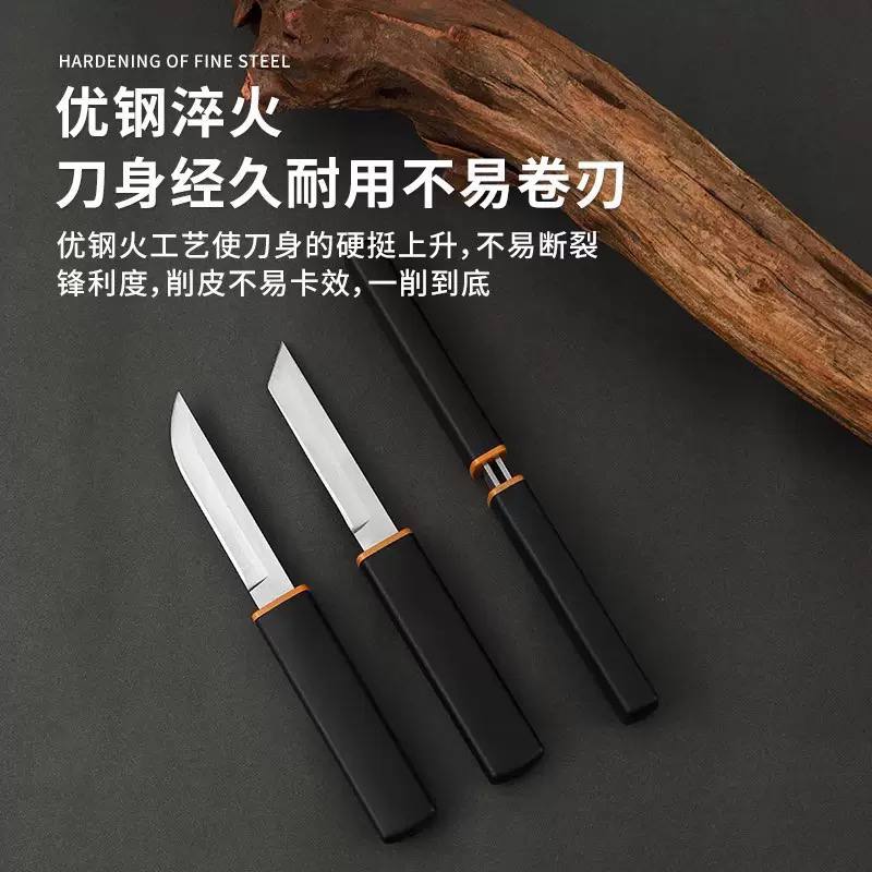 Portable Stainless Steel Fruit Carving Knife with Wooden Case | Mini Paring Knife | Kitchen Peeling & Craft Knife