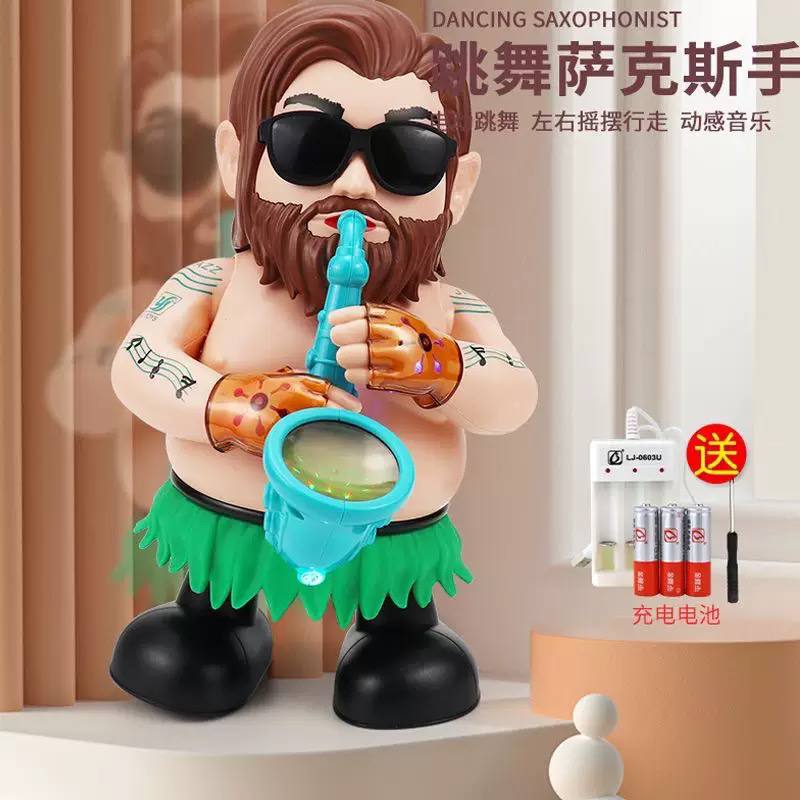Dancing Saxophonist Toy with Music & Light | Electric Walking & Dancing Toy for Kids | Musical Saxophone Doll