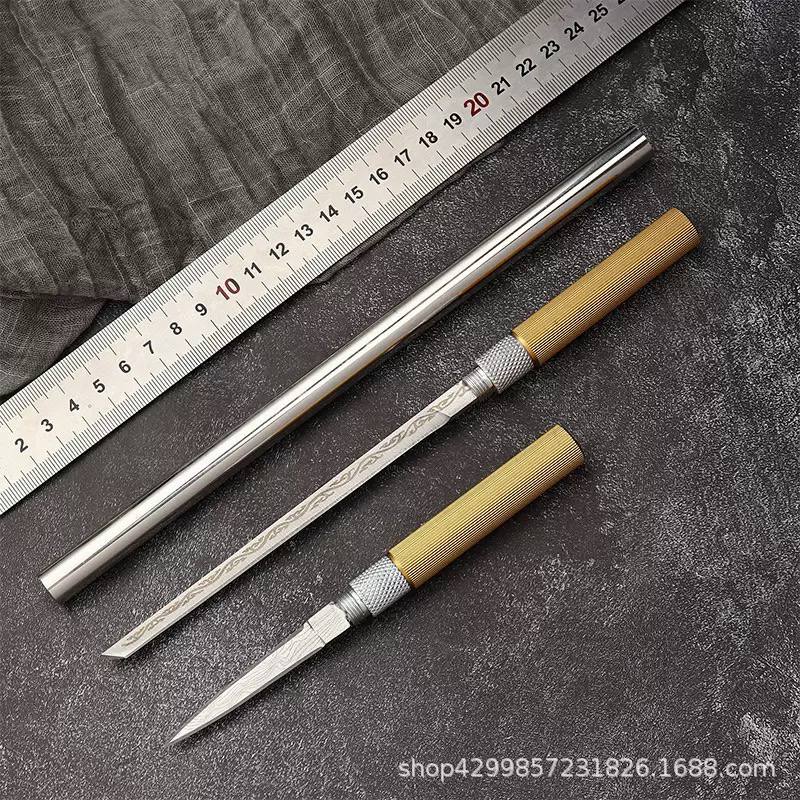 Premium Brass Handle Mini Utility Knife | Precision Craft Knife | Portable & Sharp