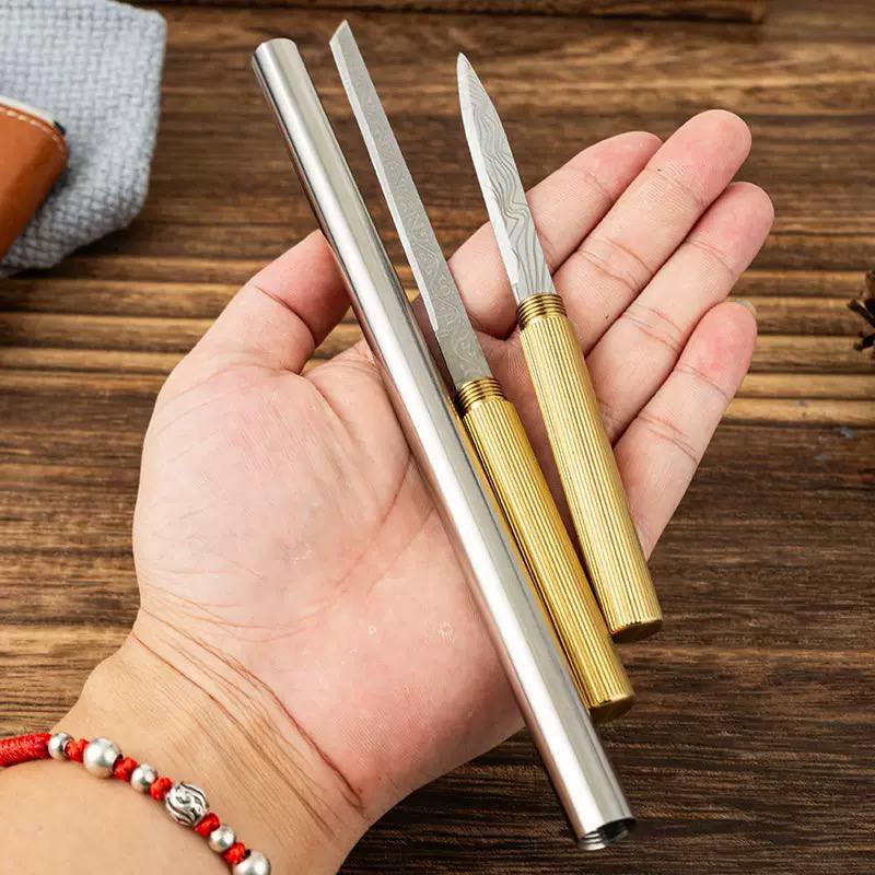 Premium Brass Handle Mini Utility Knife | Precision Craft Knife | Portable & Sharp