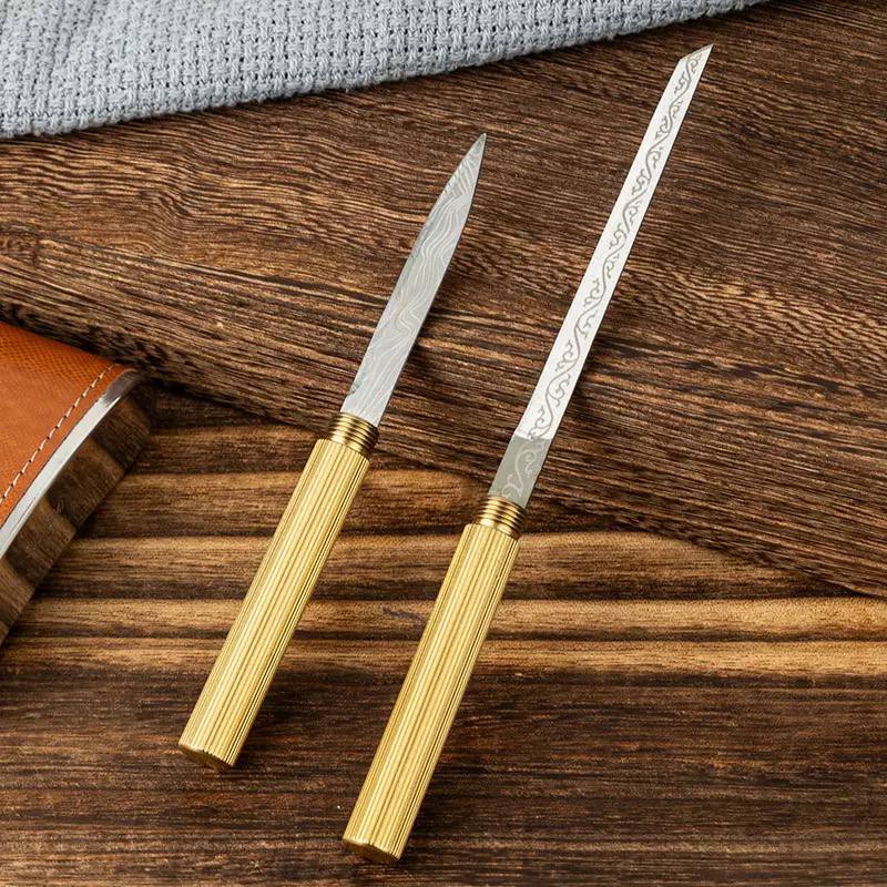 Premium Brass Handle Mini Utility Knife | Precision Craft Knife | Portable & Sharp