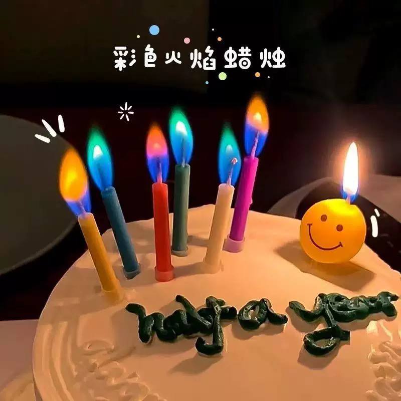 🌈 6 Color Flame Birthday Candles – Colorful Magic Candles