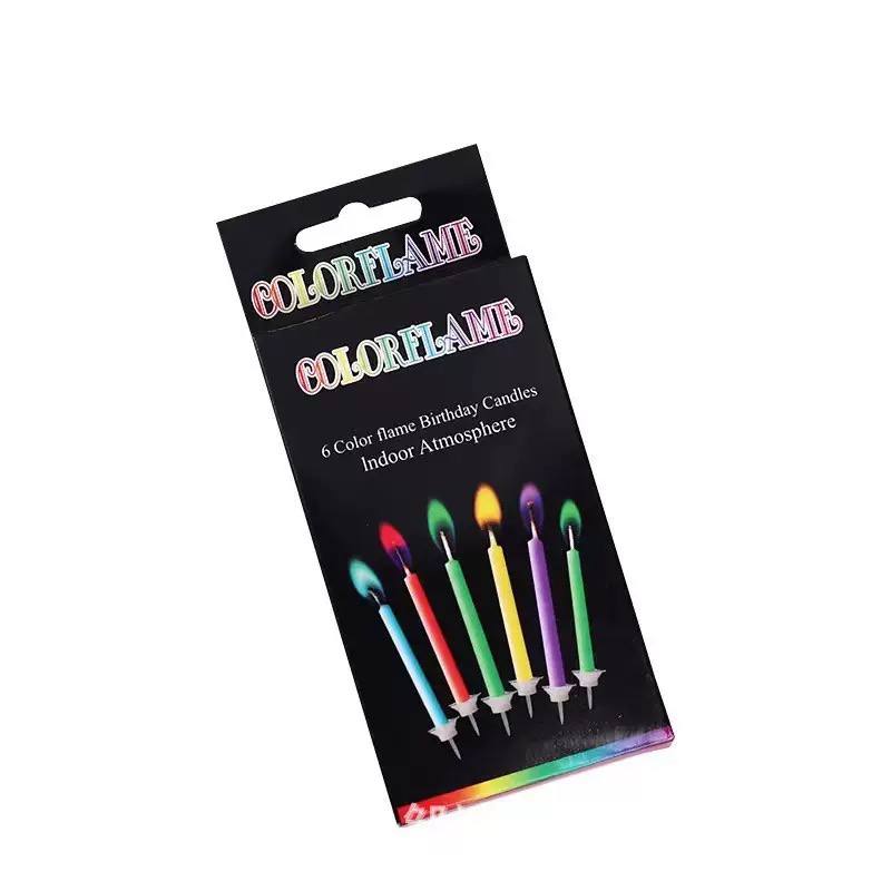 🌈 6 Color Flame Birthday Candles – Colorful Magic Candles