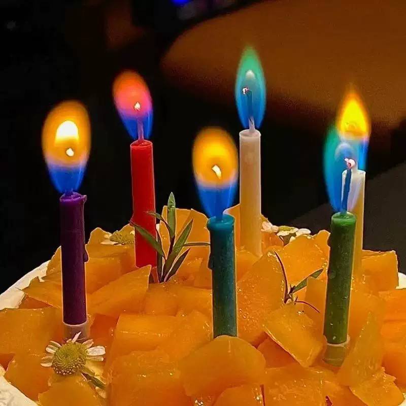 🌈 6 Color Flame Birthday Candles – Colorful Magic Candles