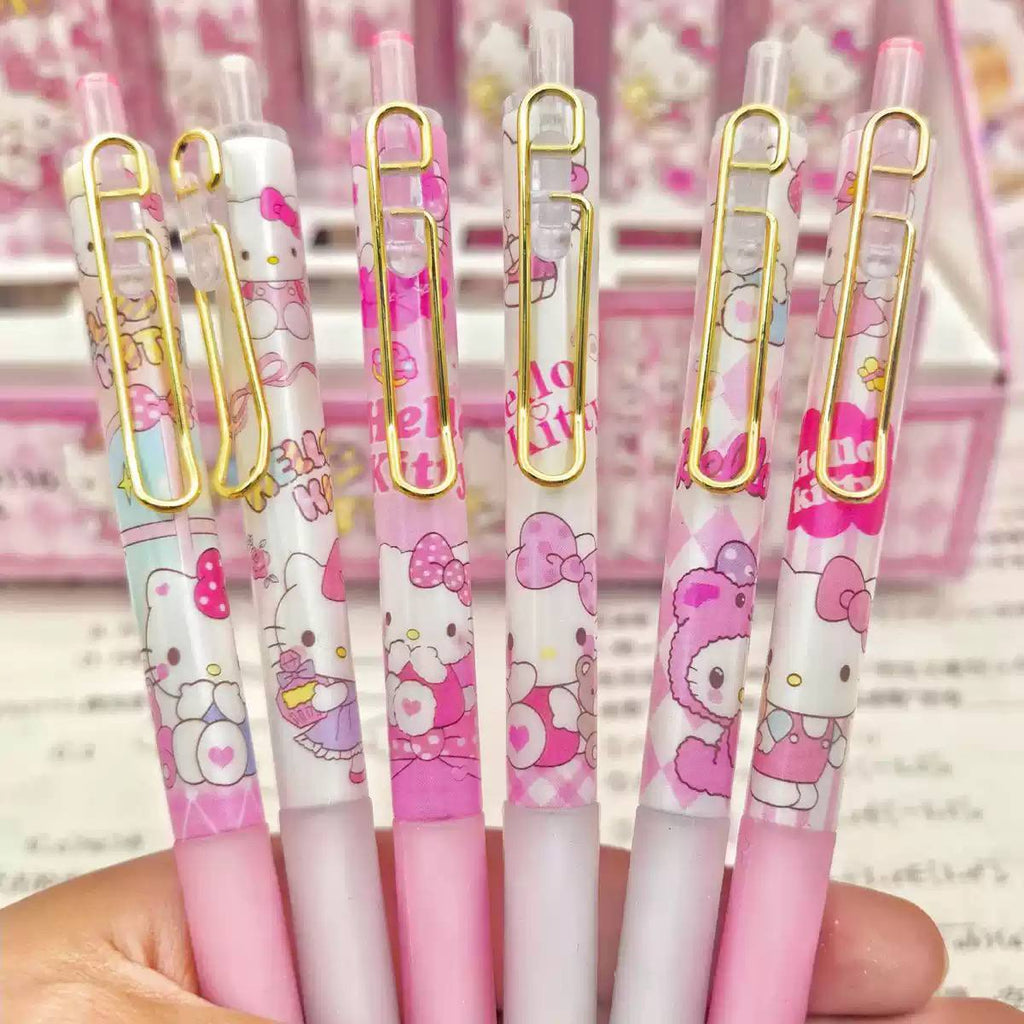 Cute Cartoon Pen with Metal Clip – Stylish Gel Pen for Students